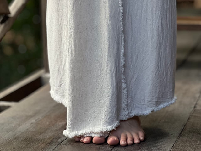 asana HEMP100% テロテロ タイパンツ スカート・きなり