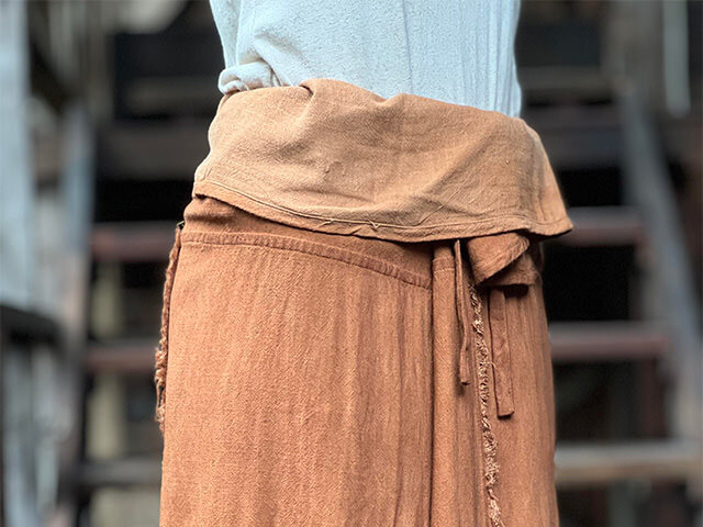 asana HEMP100% テロテロ タイパンツ スカート・きなり