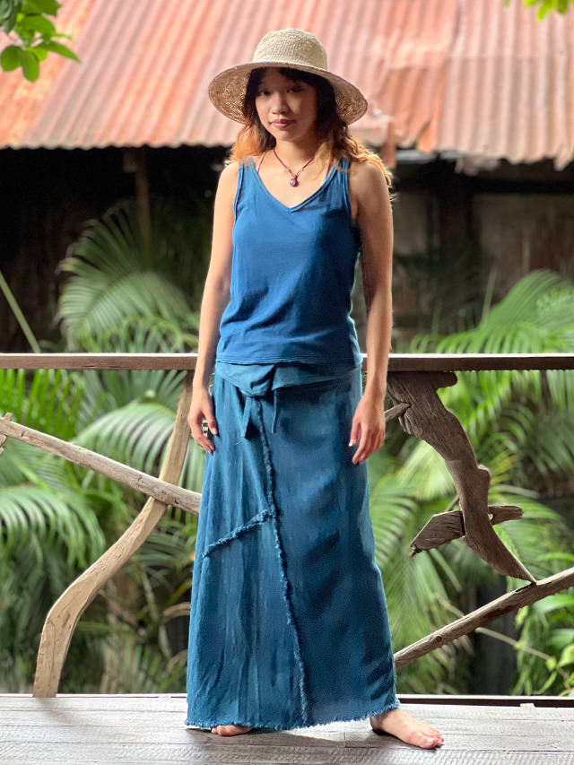 asana HEMP100% テロテロ タイパンツ スカート・草木染め【パヤカ