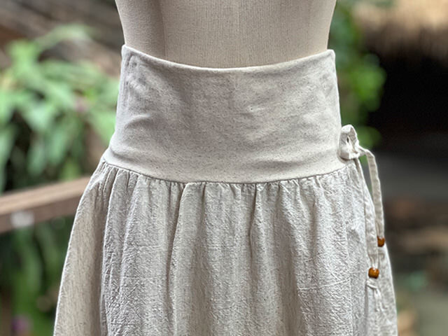 asana HEMP100% ロング スカート・きなり