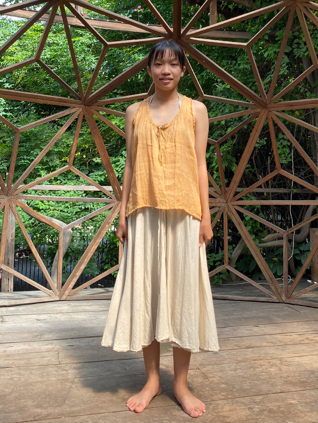 asana ヘンプコットン ひらひら スカート・きなり【パヤカ オンライン