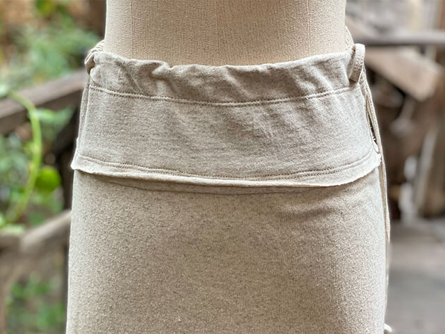 asana ヘンプコットン あったか スリット スカート・きなり