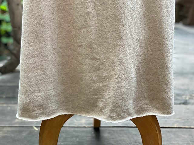 asana ヘンプコットン あったか スリット スカート・きなり