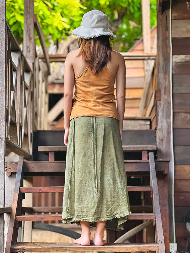 kitta 草木染スカート asana HEMP100% バイアス スカート・草木染め【パヤカ