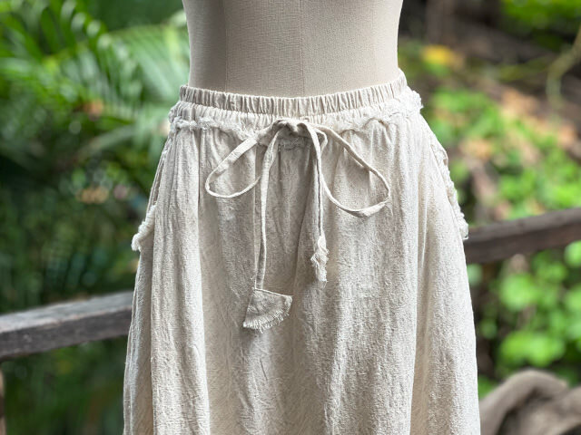 asana HEMP100% ポケット バイアス スカート・きなり