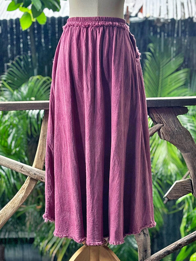 asana HEMP100% ポケット バイアス スカート・草木染め【パヤカ