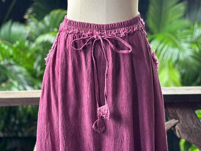 asana HEMP100% ポケット バイアス スカート・草木染め