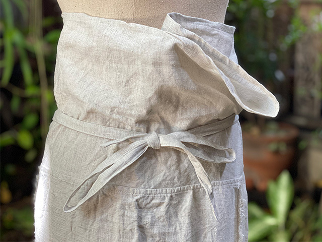 asana HEMP100% フリンジ タイパンツ スカート・きなり