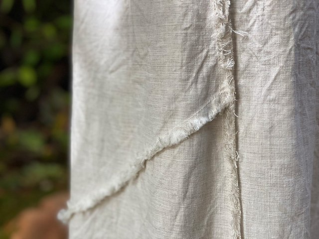 asana HEMP100% フリンジ タイパンツ スカート・きなり