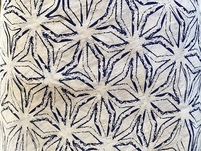 asana HEMP100% 麻柄プリント ガーゼ バイアス 巻きスカート・きなり