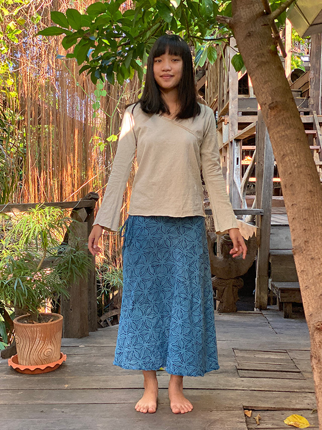 プリスティンの草木染めスカートグレー プリスティンの草木染めスカートグレー プリスティンの草木染め