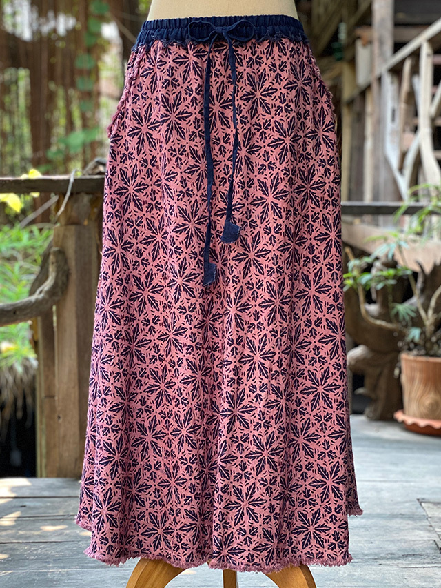 asana HEMP100% ポケット バイアス スカート asana HEMP100% ポケット バイアス スカート・草木染め【パヤカ