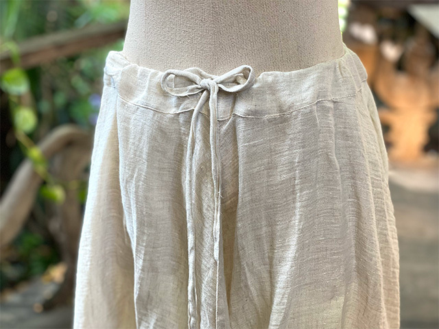 asana 麻100% バイアス スカート・きなり