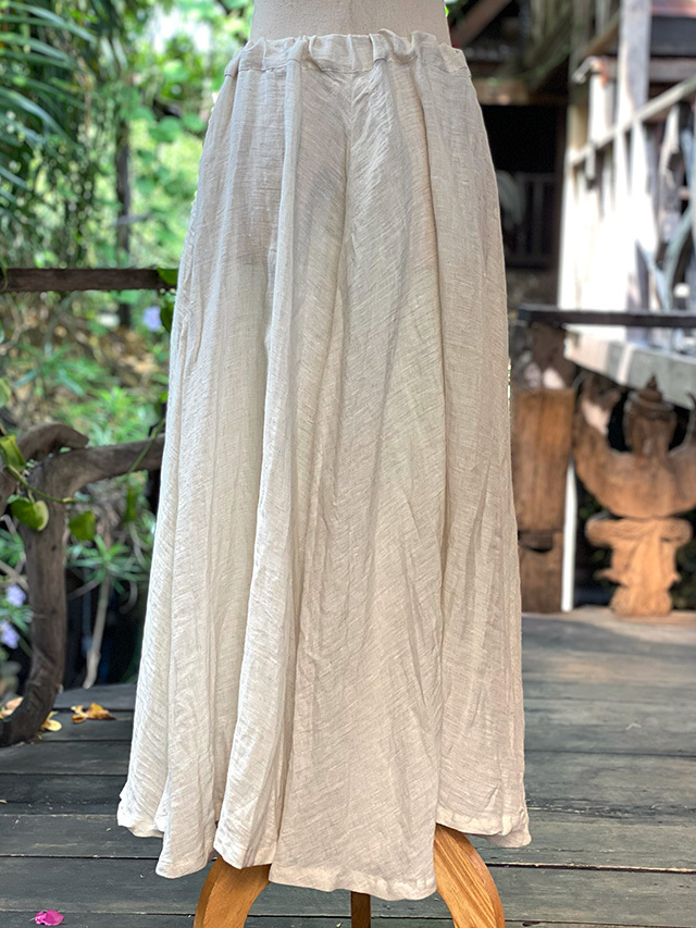 【土日限定価格】【新品】パヤカ asona 麻100% スカート きなり asana 麻100% バイアス スカート・きなり【パヤカ オンラインショップ】
