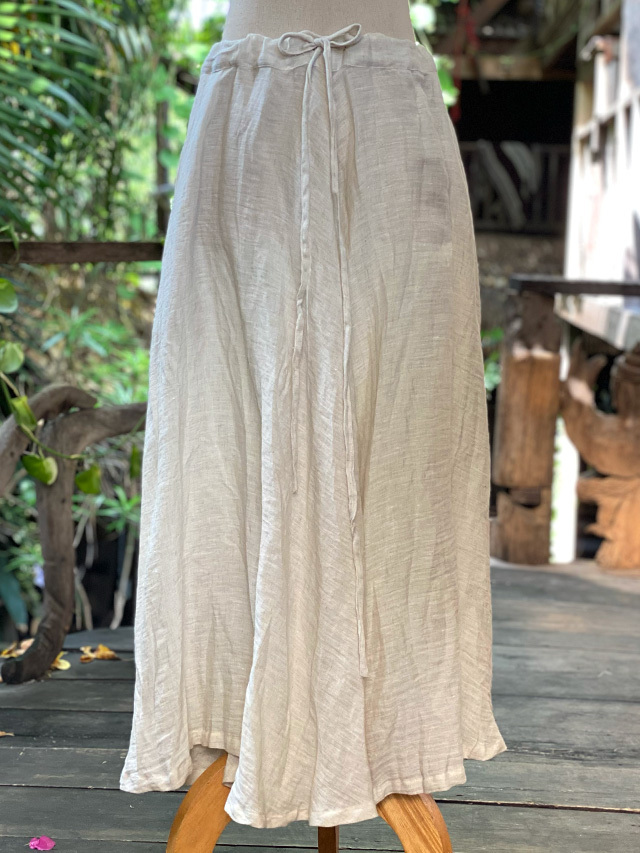 【土日限定価格】【新品】パヤカ asona 麻100% スカート きなり asana 麻100% バイアス スカート・きなり【パヤカ オンラインショップ】