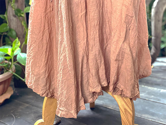 asana 麻100% バイアス スカート・草木染め