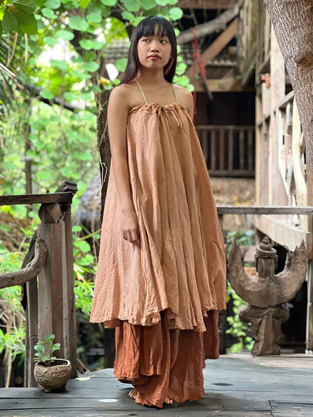 asana 麻100% バイアス スカート・草木染め【パヤカ オンラインショップ】 