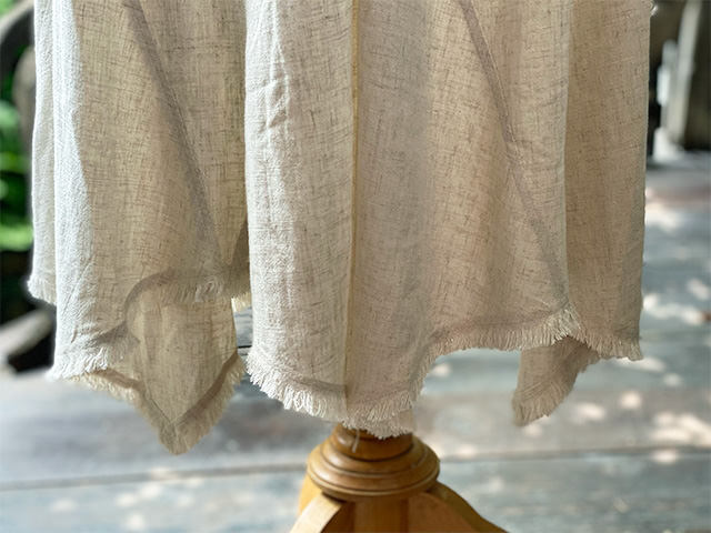 asana HEMP100% テロテロ ギザギザ スカート・きなり