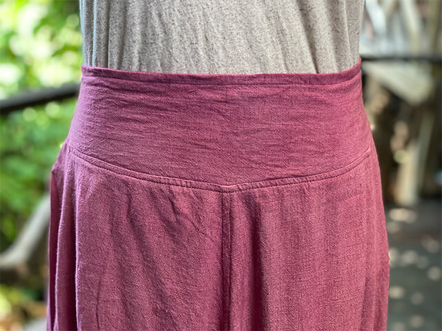 asana HEMP100% テロテロ ギザギザ スカート・きなり