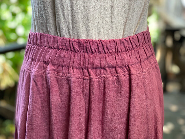 asana HEMP100% テロテロ ギザギザ スカート・きなり