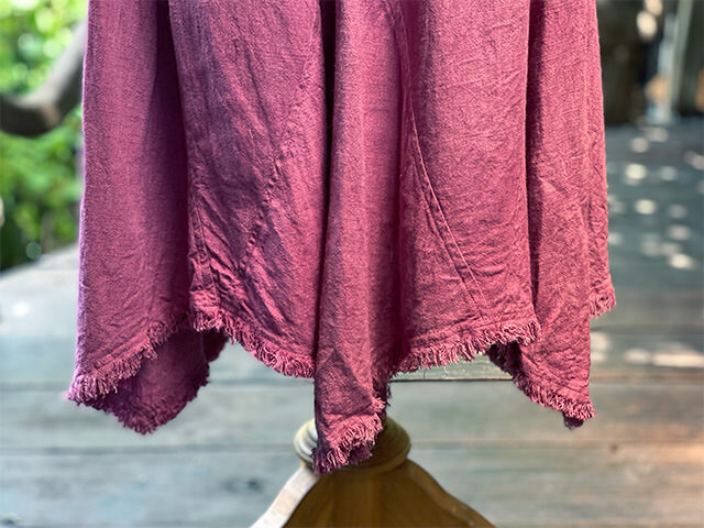 asana HEMP100% テロテロ ギザギザ スカート・きなり