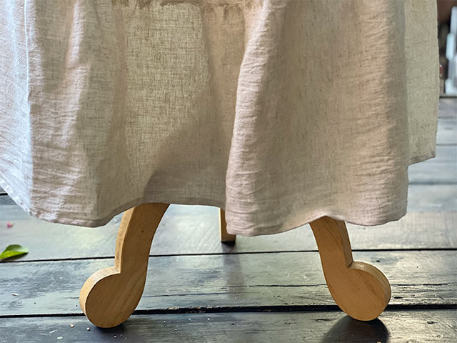 asana HEMP100% フリンジ ティアード スカート・きなり