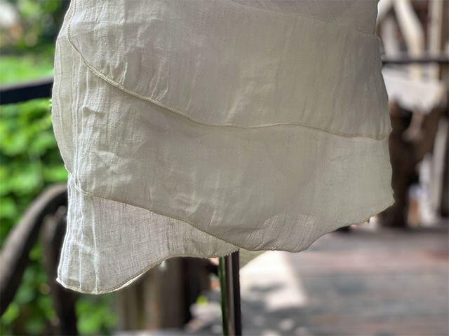 asana HEMP100% ガーゼ エプロン スカート・きなり