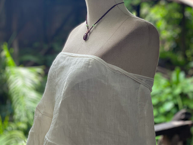 asana HEMP100% ガーゼ エプロン スカート・きなり