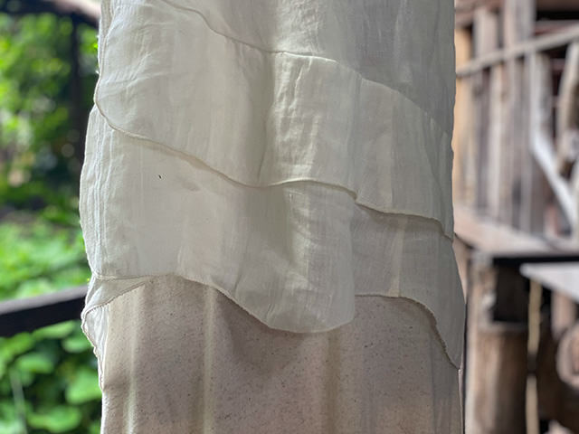 asana HEMP100% ガーゼ エプロン スカート・きなり
