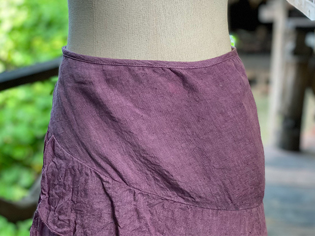 asana HEMP100% ガーゼ エプロン スカート・きなり