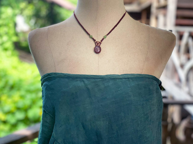 asana HEMP100% ガーゼ エプロン スカート・きなり