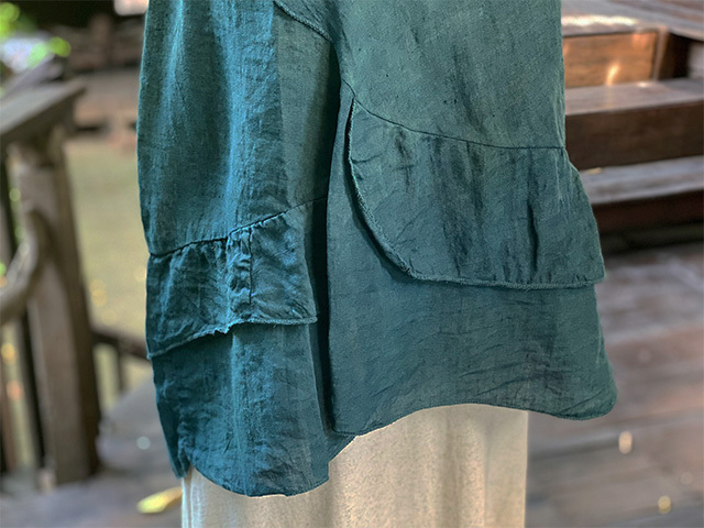 asana HEMP100% ガーゼ エプロン スカート・きなり