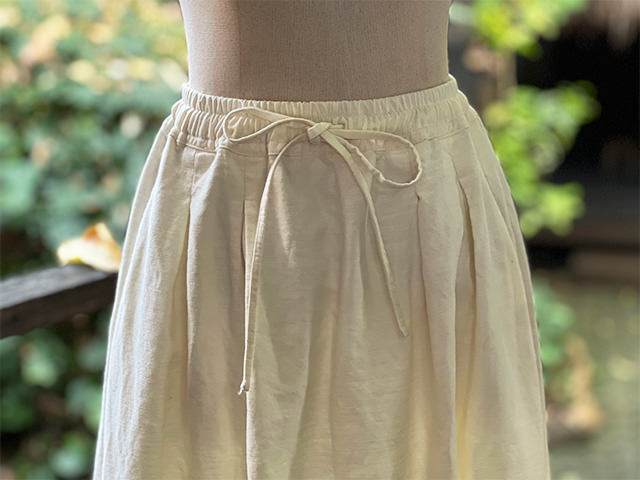 asana HEMP100% 厚手 デニム風 スカート・きなり