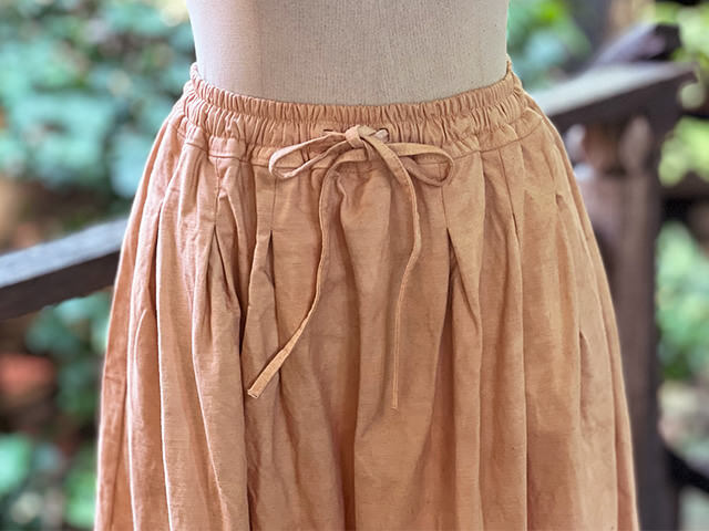 asana HEMP100% 厚手 デニム風 スカート・きなり