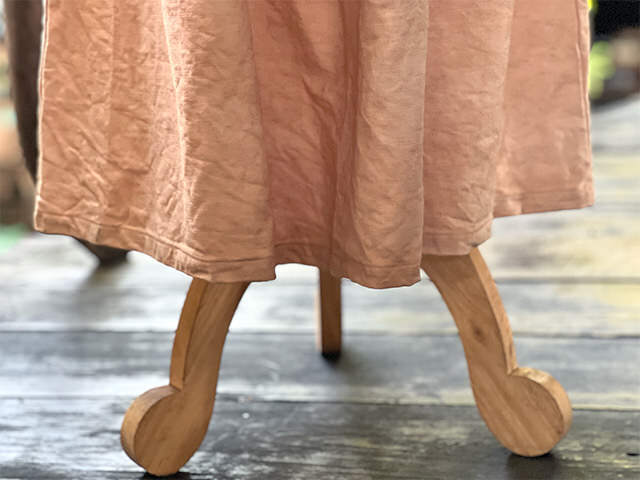 asana HEMP100% 厚手 デニム風 スカート・きなり