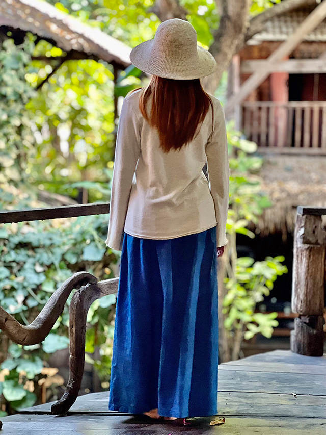asana HEMP100% 厚手 デニム風 スカート・草木染め【パヤカ オンライン