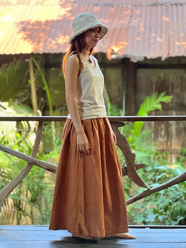 asana HEMP100% 厚手 デニム風 スカート・草木染め【パヤカ オンライン