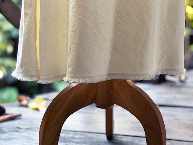 asana HEMP100% 厚手 デニム風 スカート・きなり