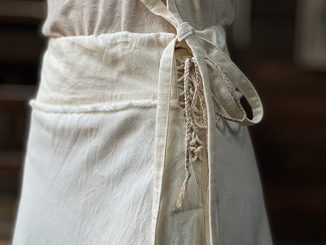 asana HEMP100% 厚手 デニム風 スカート・きなり