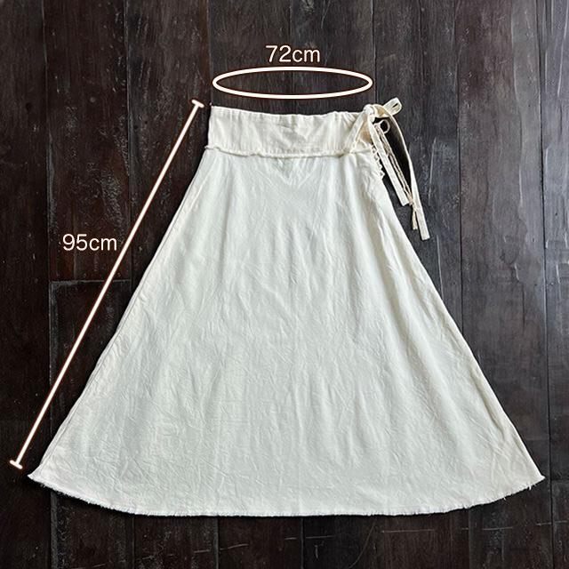 asana HEMP100% 厚手 デニム風 スカート・きなり