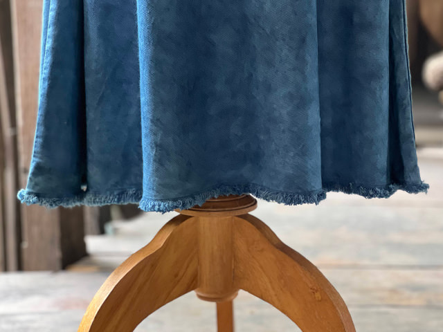 asana HEMP100% デニム風 バイアス スカート・草木染め