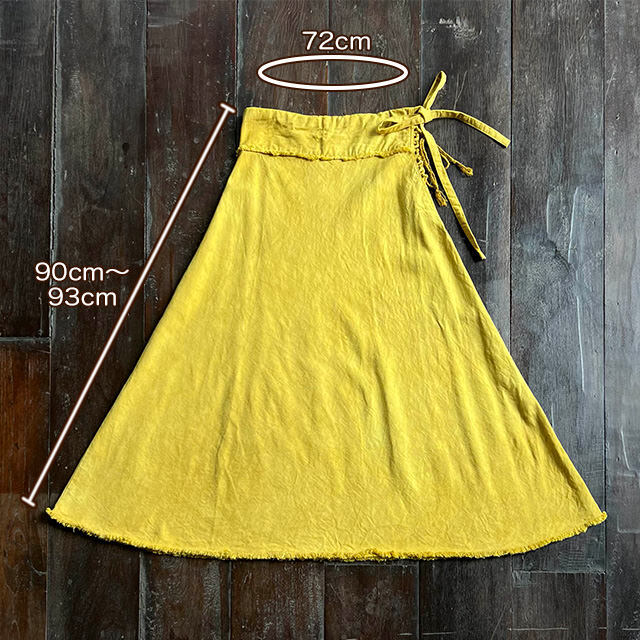 asana HEMP100% デニム風 バイアス スカート・草木染め