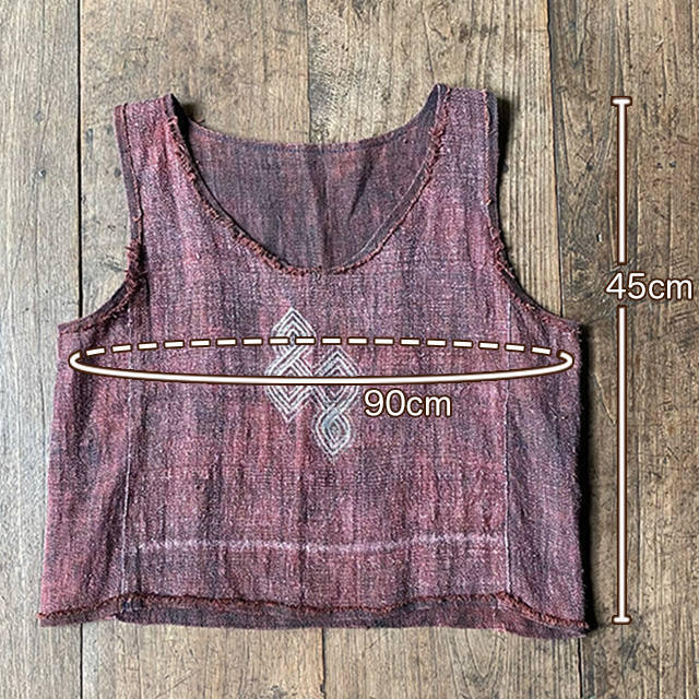 Karma HEMP100% タンクトップ・ろうけつ草木染め