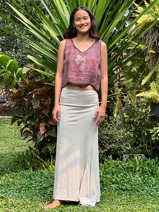 Karma HEMP100% タンクトップ・ろうけつ草木染め【パヤカ オンライン