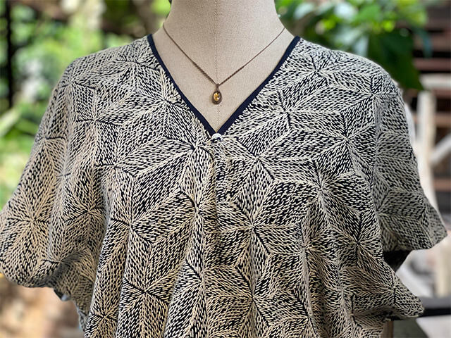 HEMP100% 麻柄 刺し子 貫頭衣