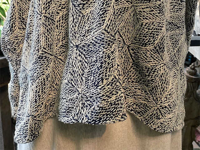 HEMP100% 麻柄 刺し子 貫頭衣