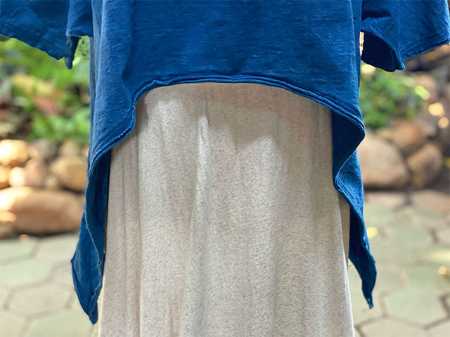 asana 厚手 NEW ウイング ポンチョTee・草木染め
