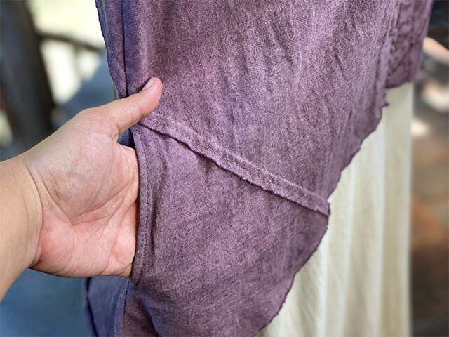 asana ヘンプコットン 厚手 森のパッチワーク ショート ベスト