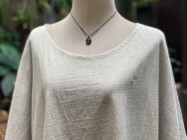 asana ヘンプコットン 厚手 ウイング ポンチョTee・きなり