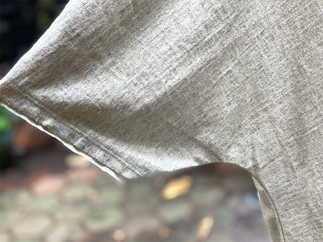 asana ヘンプコットン 厚手 ウイング ポンチョTee・きなり